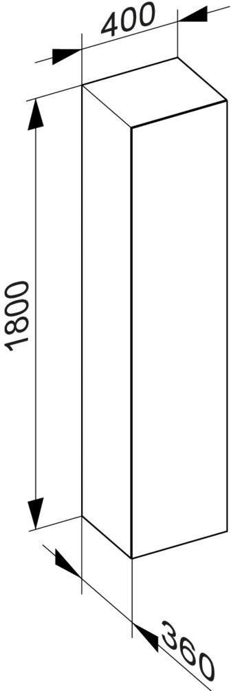 KEUCO Edition 11 Art Hochschrank mit Steckdose, 1-türig, links, 400 x 1800 x 360 mm, blue satin/Glas blue satin