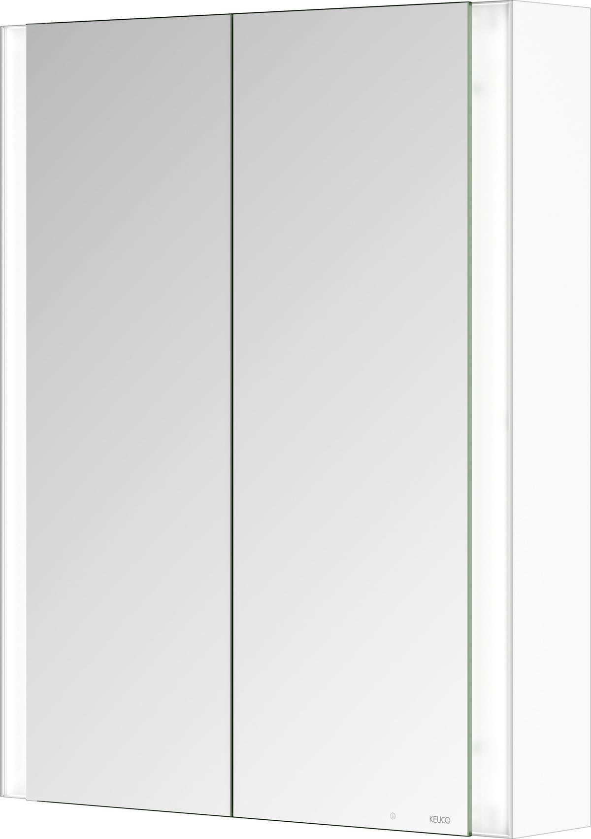 KEUCO Somaris Spiegelschrank 600 x 710 x 128 mm Eiche hell Dekor – 2 Türen Wandvorbau