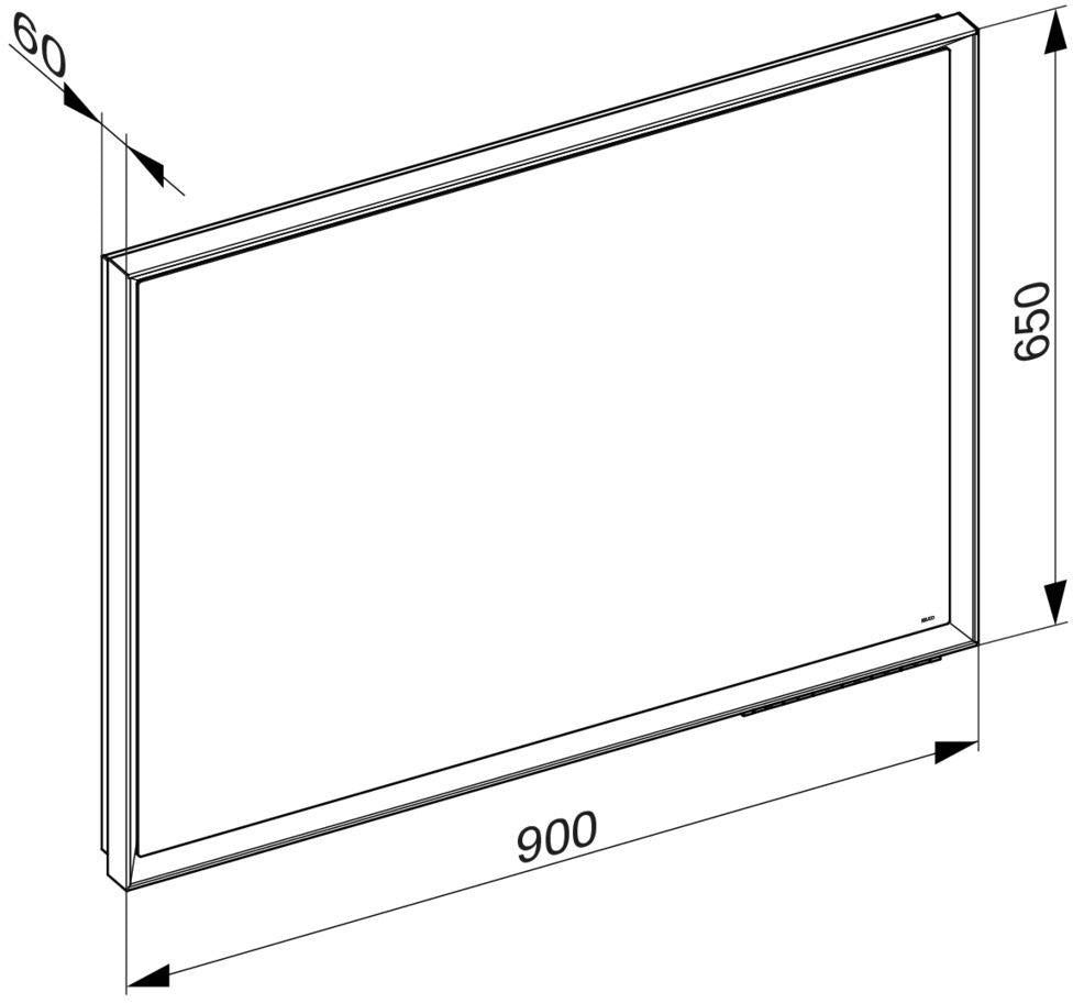 KEUCO Royal Lumos Lichtspiegel mit Spiegelheizung, 700 x 650 mm, schwarz-eloxiert