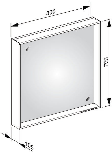 KEUCO X-Line Lichtspiegel 460x850mm anthrazit – LED, Touch-Sensor, A++