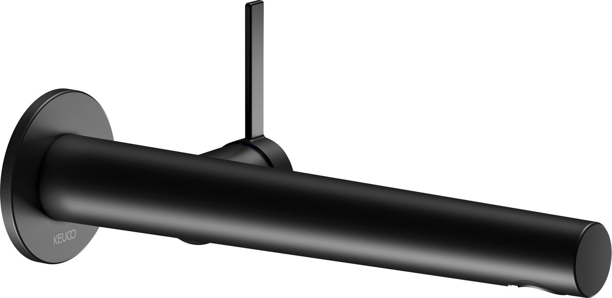 KEUCO IXMO Einhebel-Waschtischmischer Unterputz, rund, Ausladung 165 mm, schwarz matt