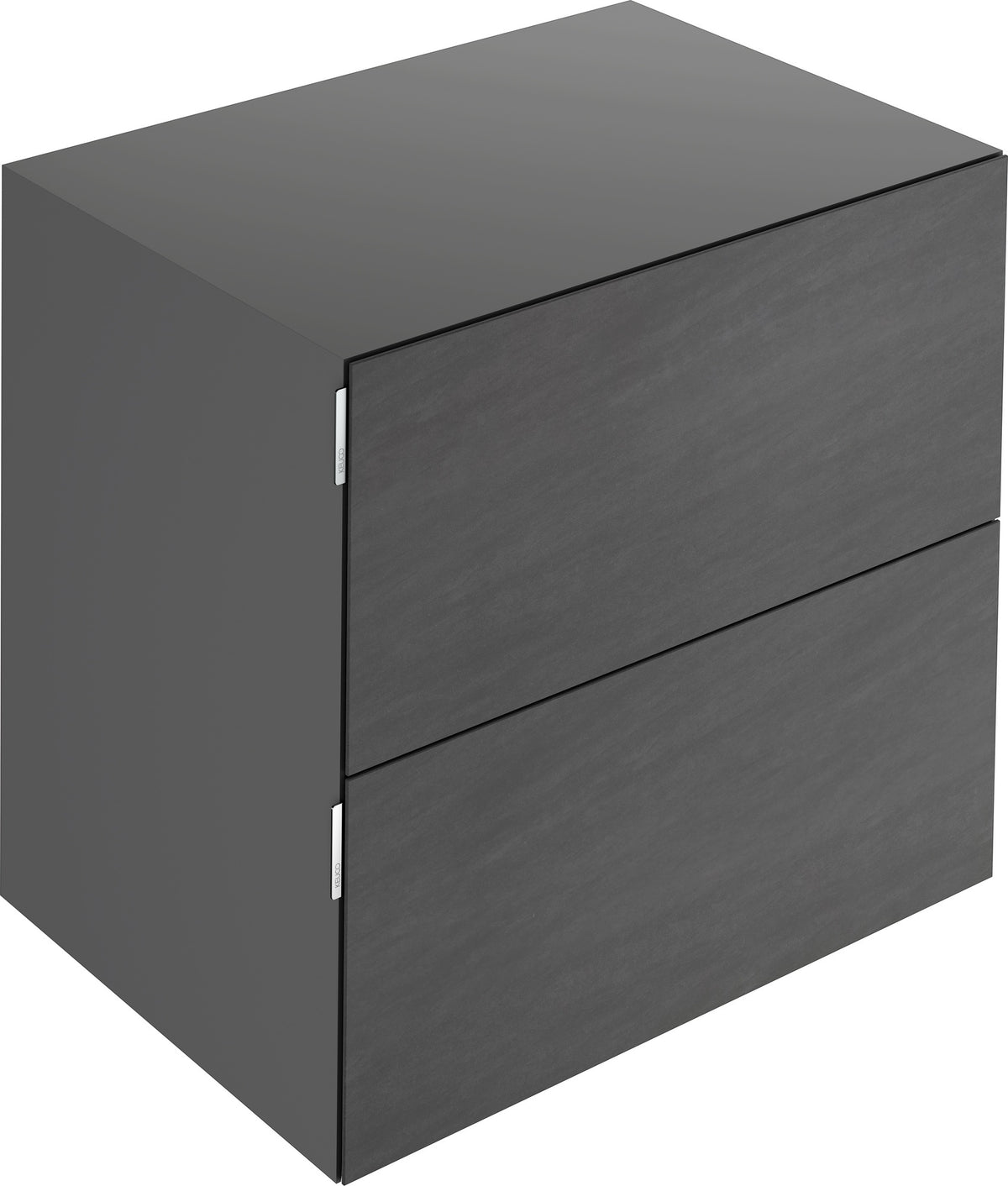 KEUCO Edition 11 Art Sideboard 400 mm mit 2 Auszügen und Beleuchtung – Weiß / Glas Weiß