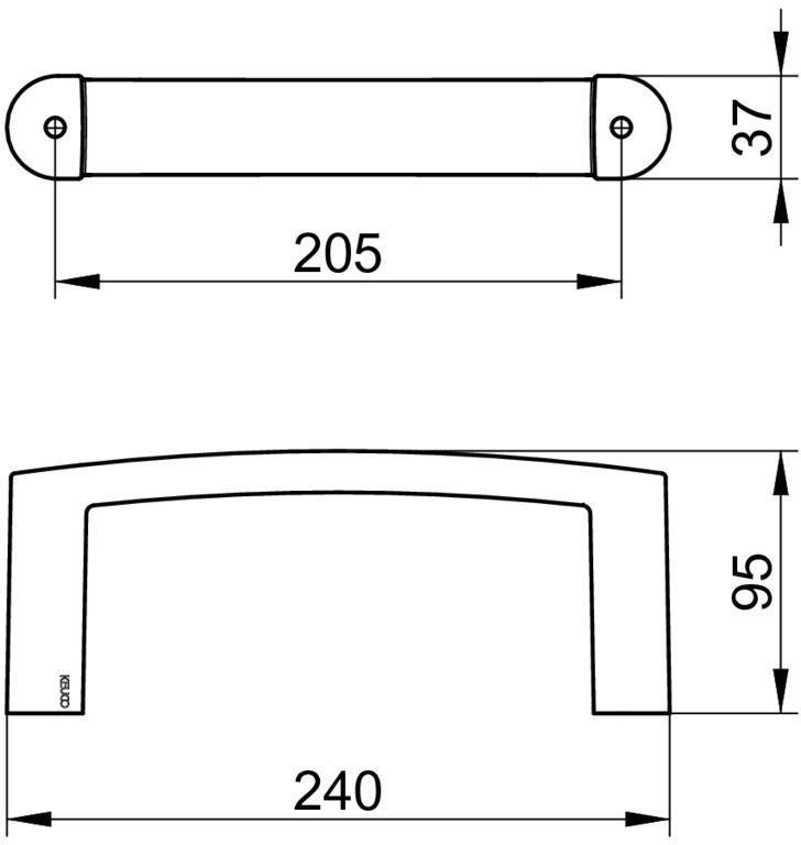 KEUCO Badetuchhalter Elegance 11621, verchromt – eckige Wandmontage, 240 mm