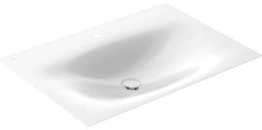 KEUCO Edition 11 Art Emaille-Waschtisch 806 mm mit 1-Loch-Bohrung in Weiß