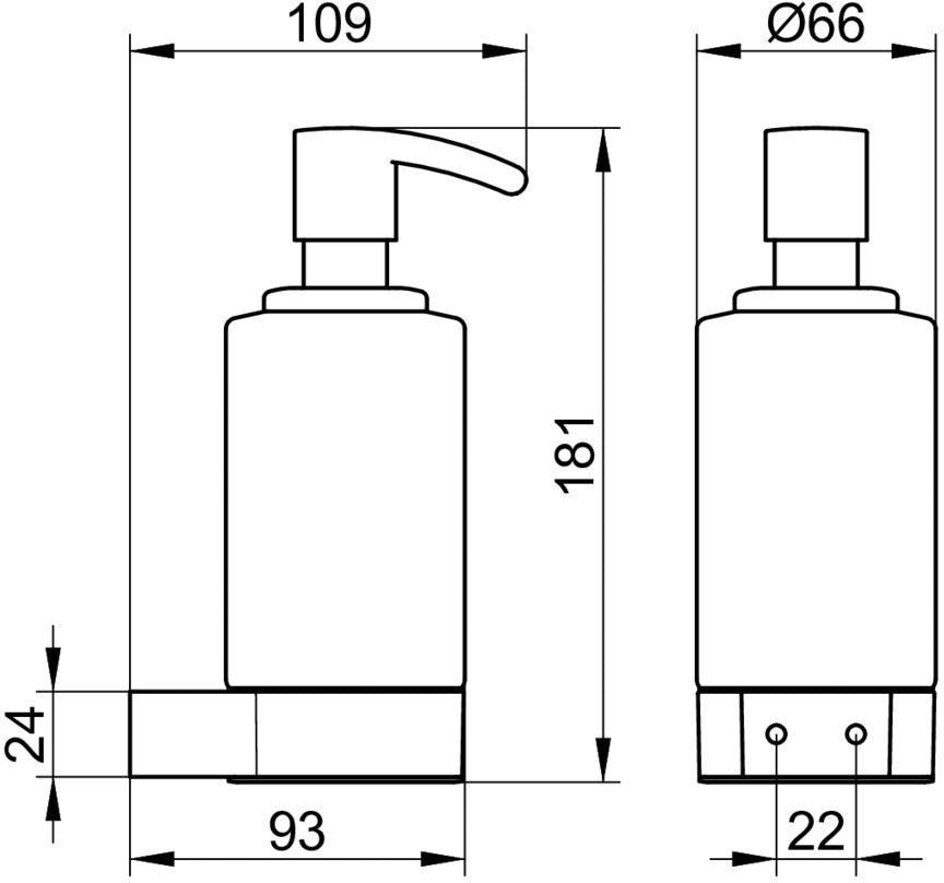 KEUCO PLAN Schaumseifenspender silber-eloxiert mit Halter und Pumpe, 250 ml