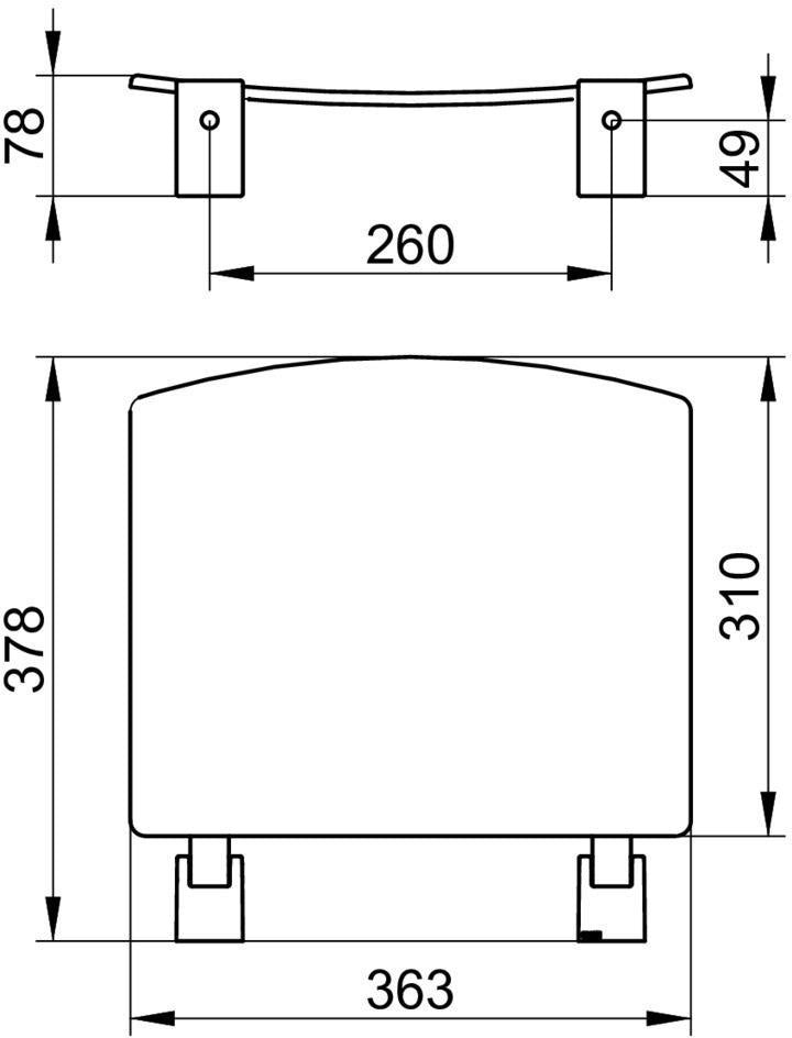 KEUCO Klappsitz Plan 14980 – Wandmontage, verchromt/schwarz, bis 110 kg, klappbar