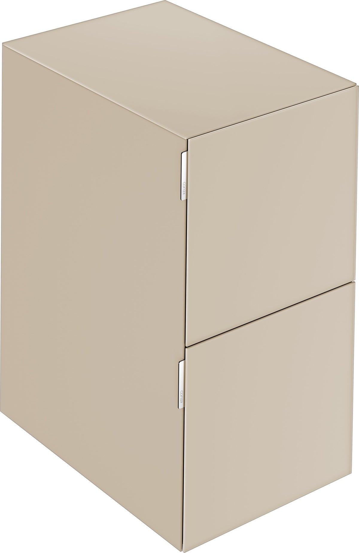 KEUCO Edition 11 Art Sideboard 400 mm mit 2 Auszügen und Beleuchtung – Weiß / Glas Weiß