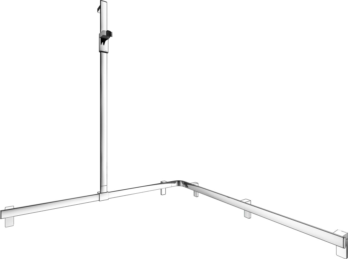 KEUCO AXESS Duschhandlauf 850 mm rechts mit Brausestange, silber-eloxiert