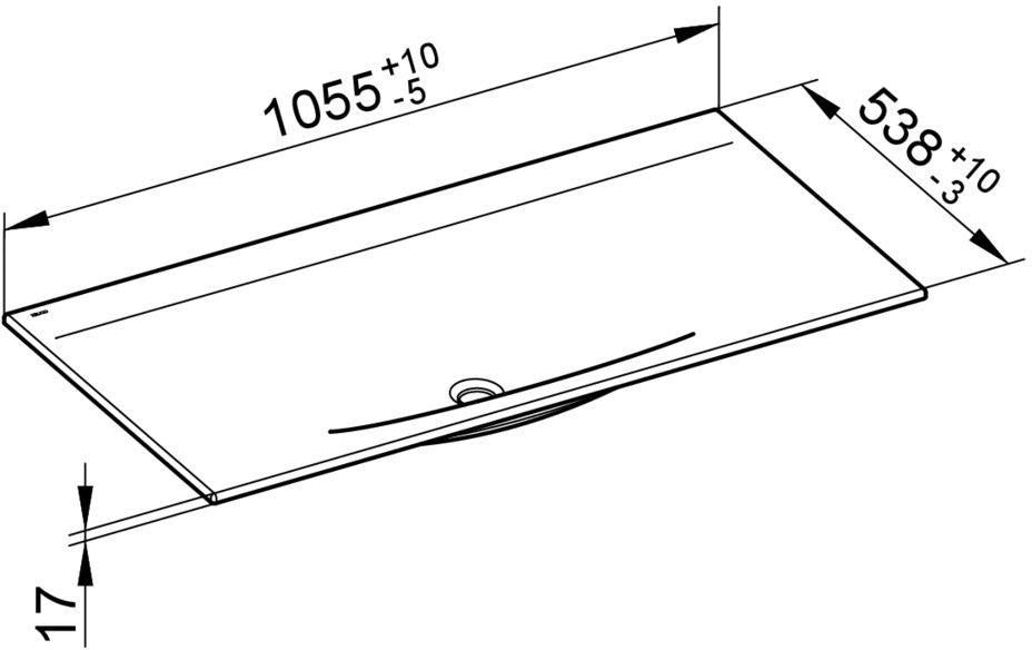 KEUCO Keramik-Waschtisch Edition 11, 1055 mm, ohne Hahnlochbohrung, weiß, CleanPlus