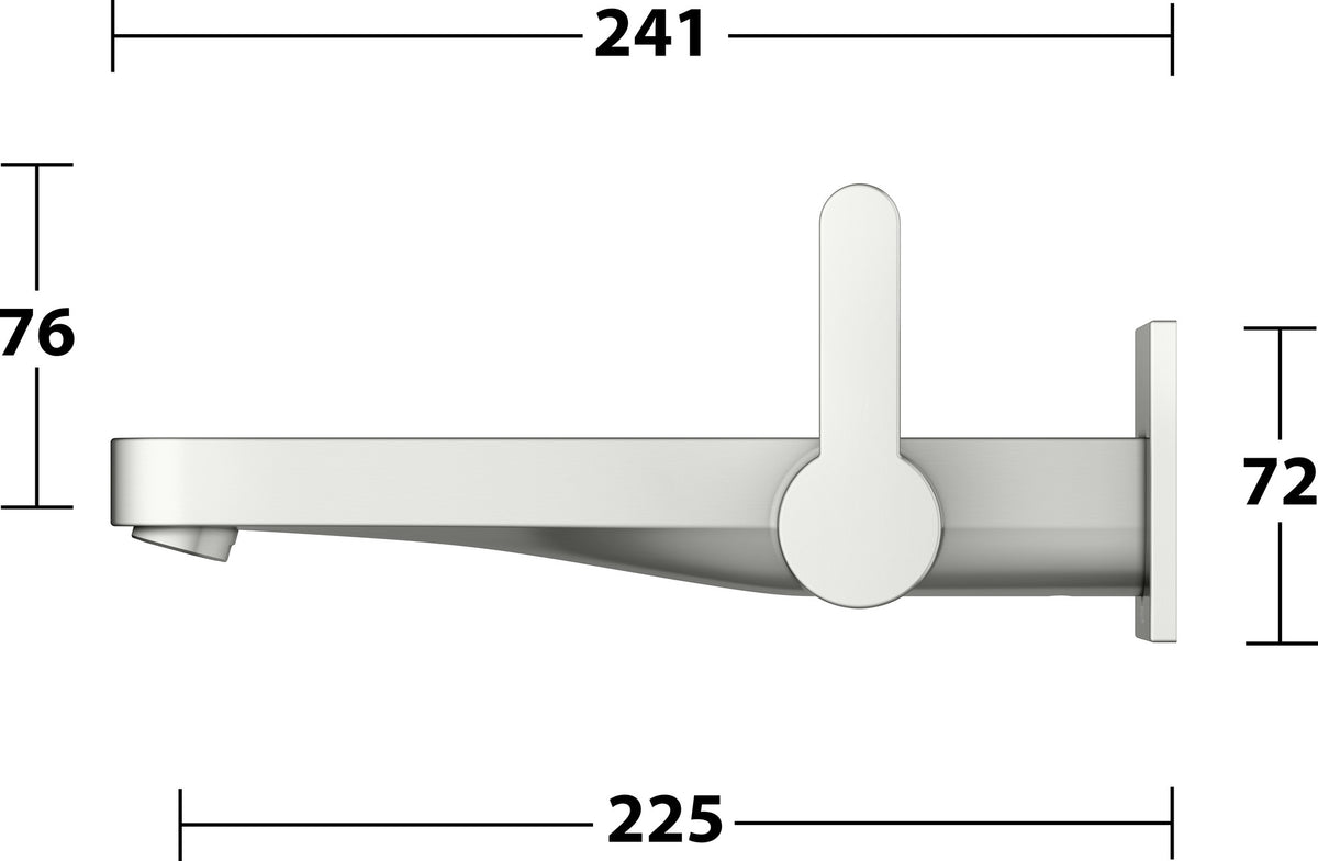 KEUCO IXMO Einhebel-Waschtischmischer Unterputz Wandmontage 187 mm Messing gebürstet