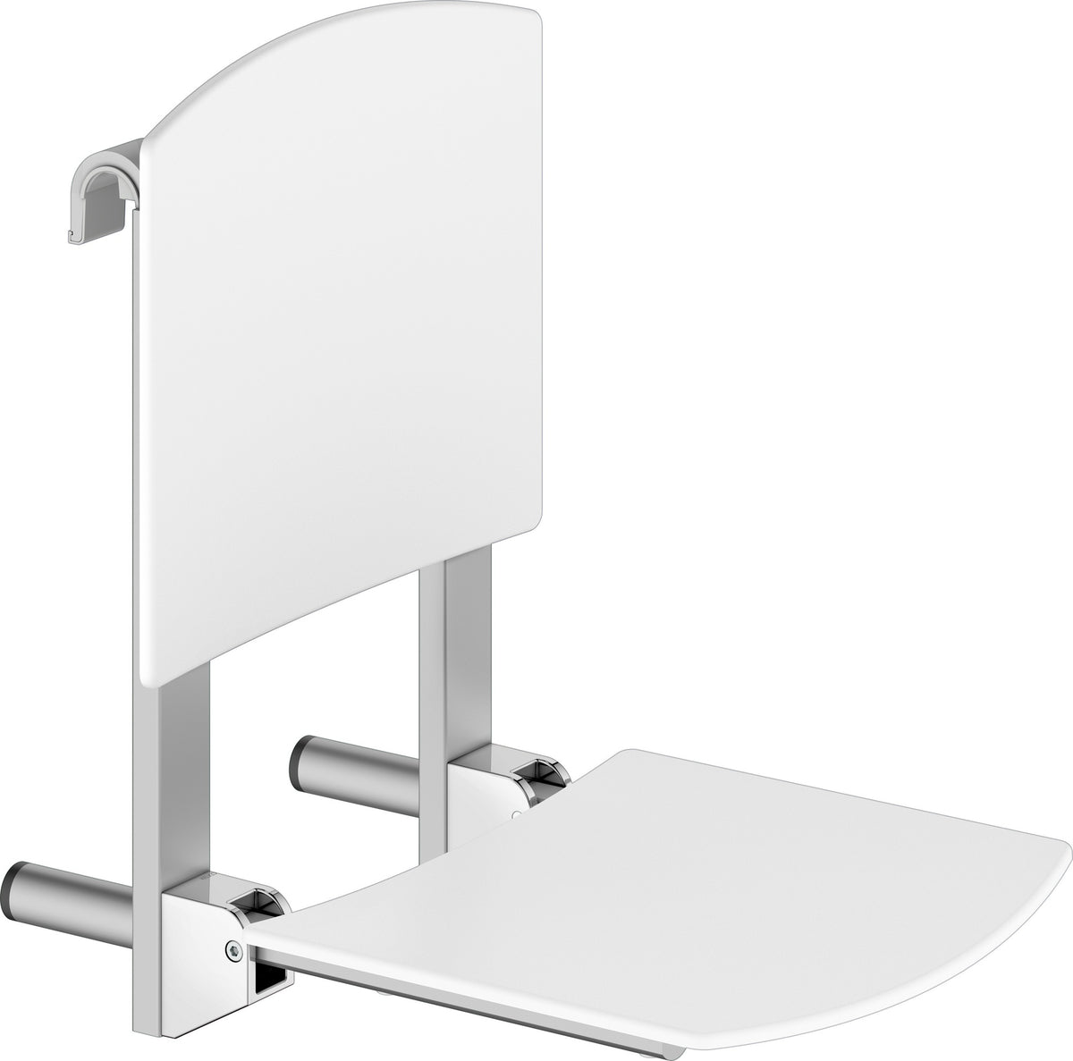 KEUCO Klappsitz zum Einhängen Care 35181 verchromt/schwarz – Wandmontage