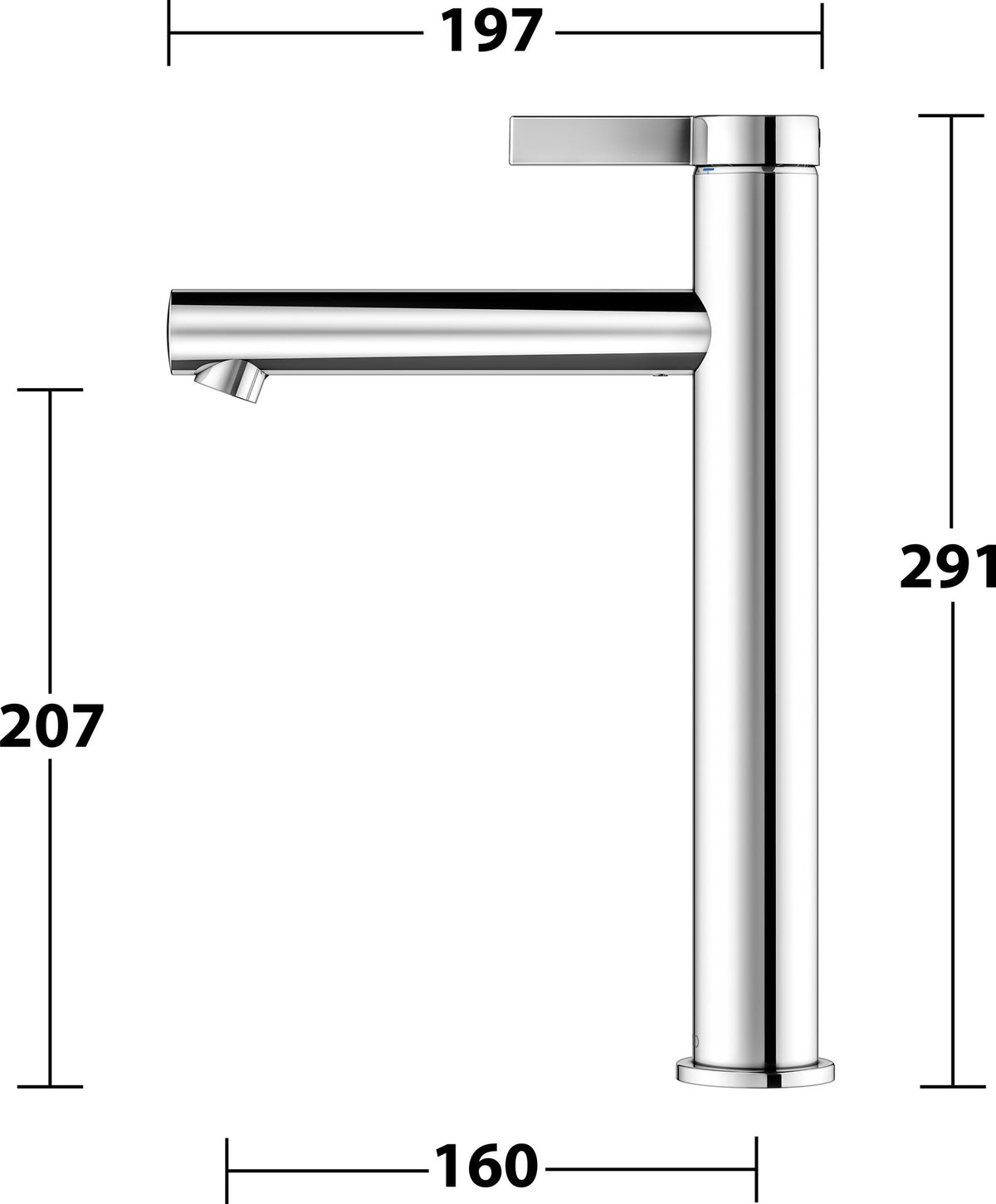 KEUCO IXMO Pure Einhebel-Waschtischmischer 210 mm ohne Ablaufgarnitur, verchromt