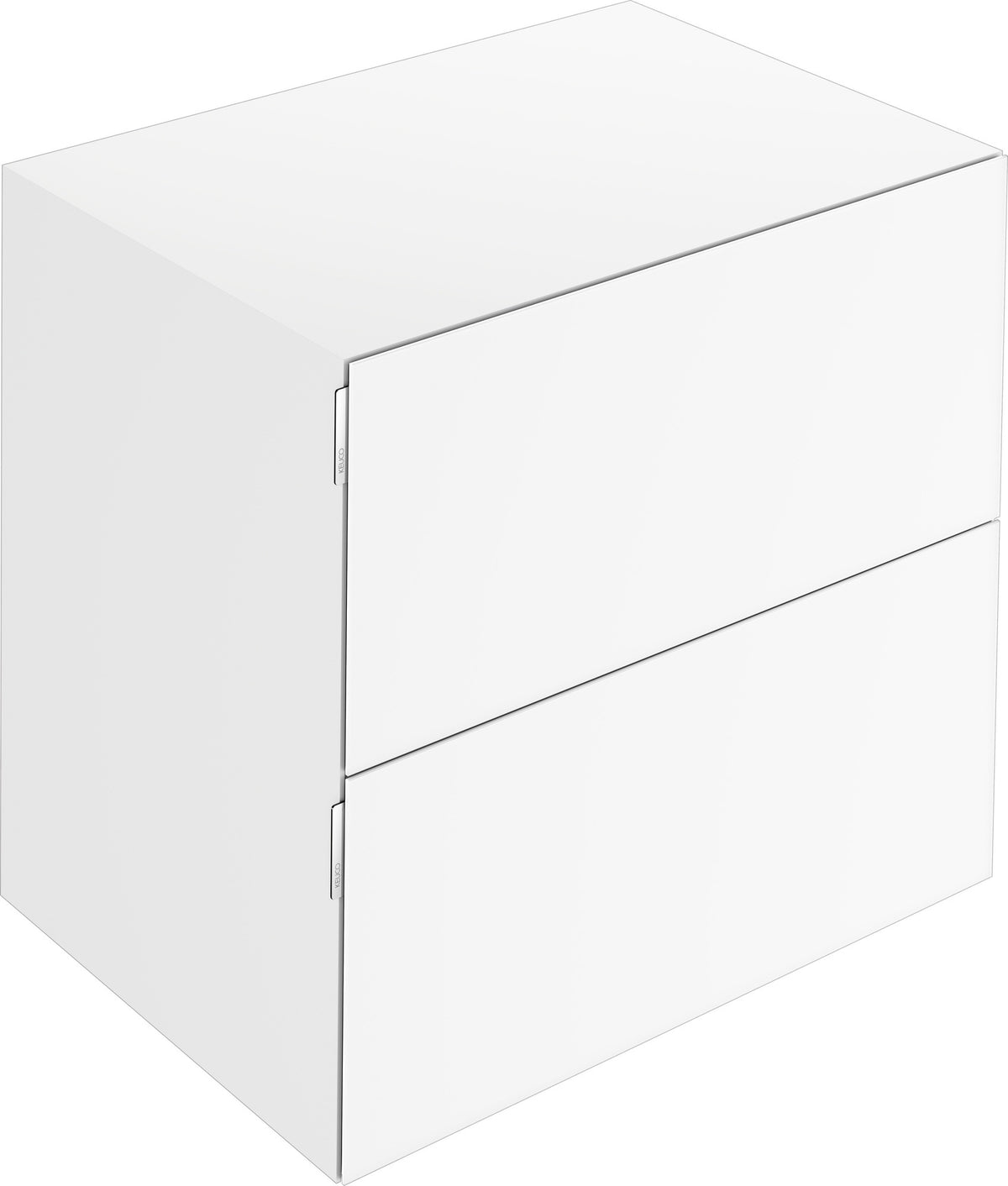 KEUCO Edition 11 Art Sideboard 400 mm mit 2 Auszügen und Beleuchtung – Weiß / Glas Weiß