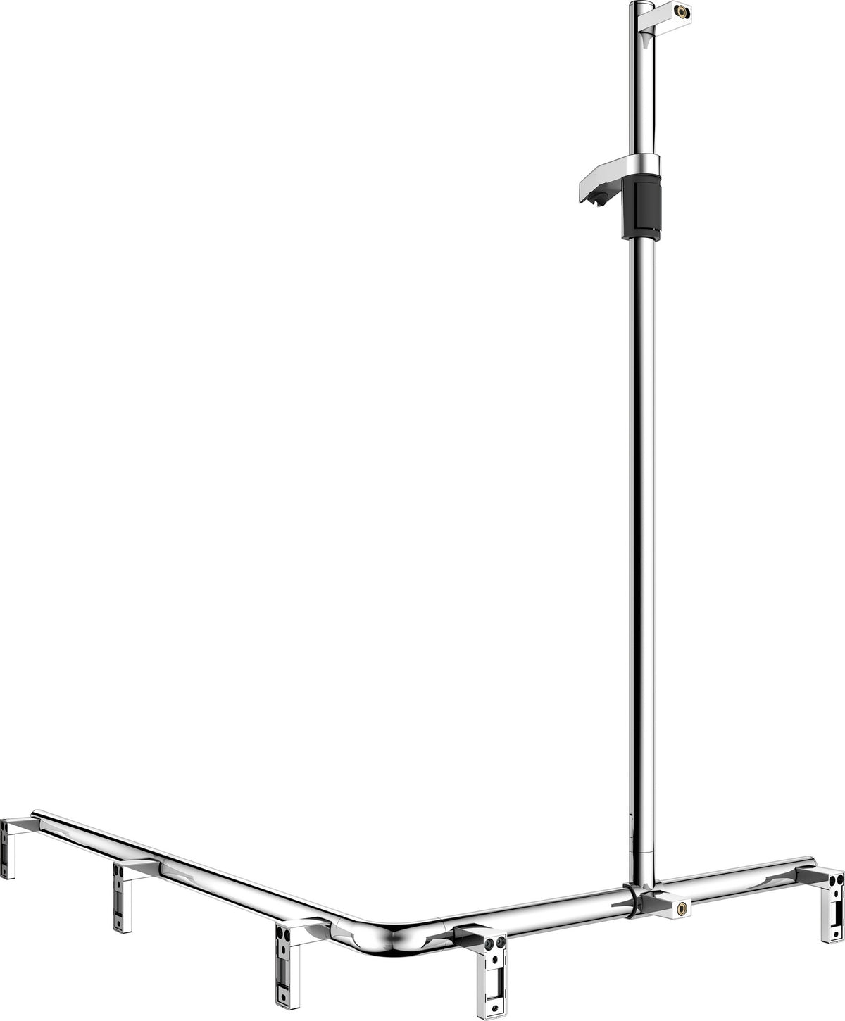 KEUCO AXESS Duschhandlauf 850 mm rechts mit Brausestange, silber-eloxiert