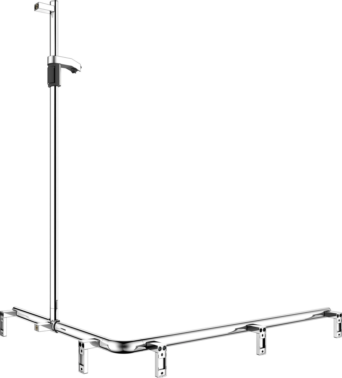 KEUCO AXESS Duschhandlauf 850 mm rechts mit Brausestange, silber-eloxiert