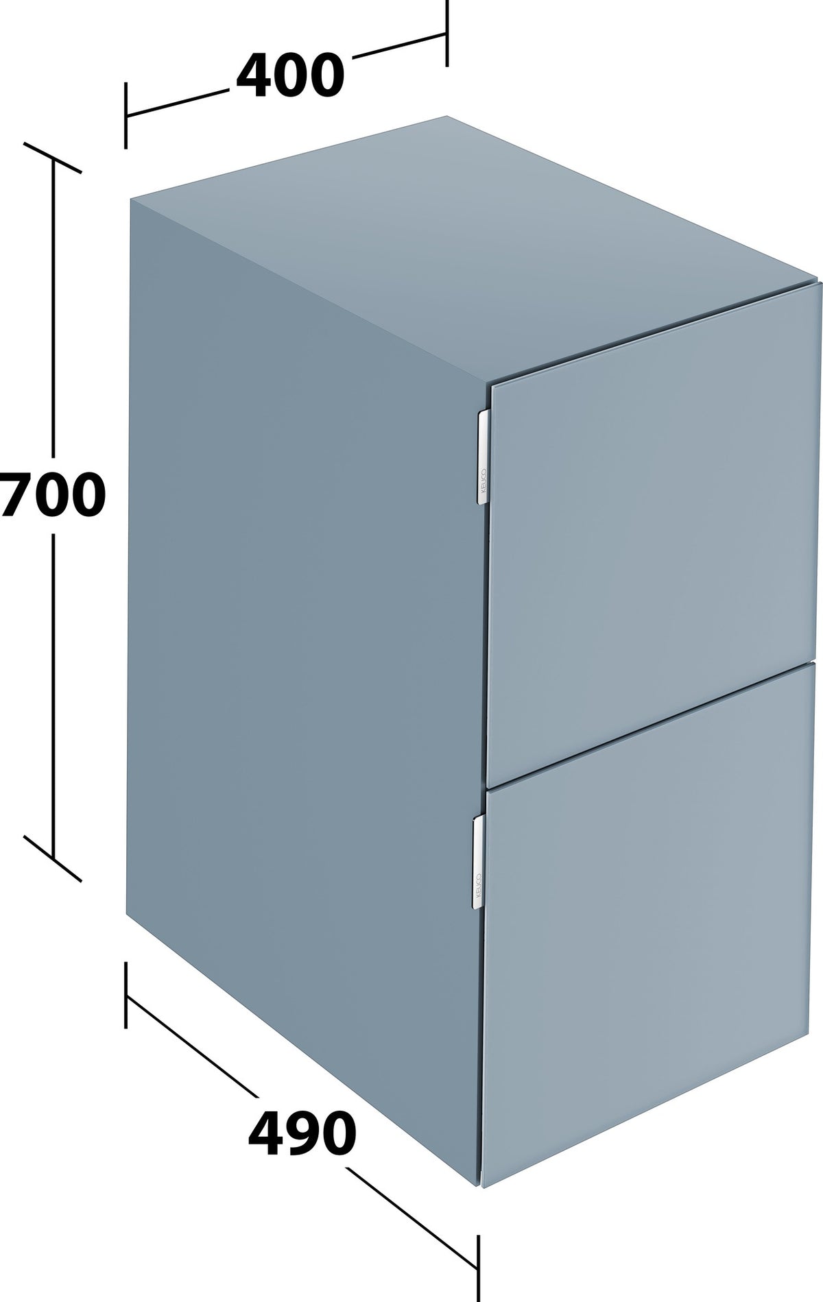 KEUCO Edition 11 Art Sideboard 400 mm mit 2 Auszügen und Beleuchtung – Weiß / Glas Weiß