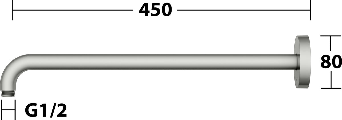 KEUCO Brausearm Elegance 51688, Wandanschluss, 300 mm, verchromt – Edles Design für Ihr Badezimmer