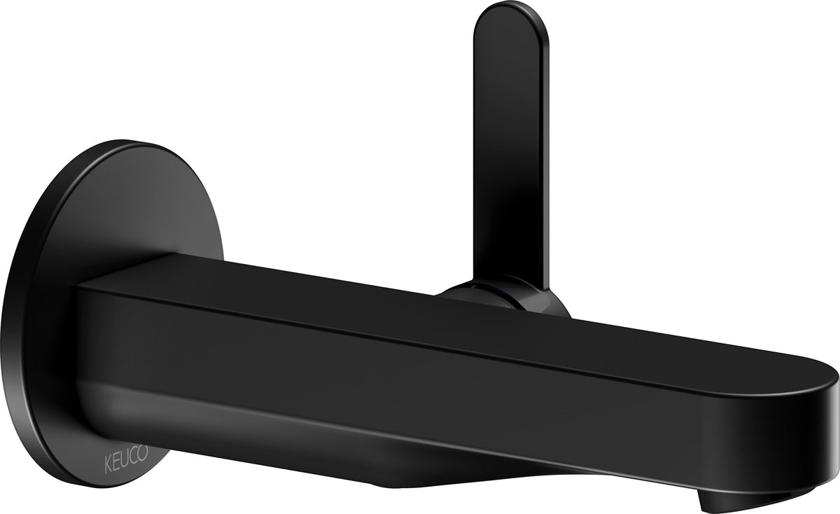 KEUCO IXMO Einhebel-Waschtischmischer Unterputz, rund, Ausladung 165 mm, schwarz matt