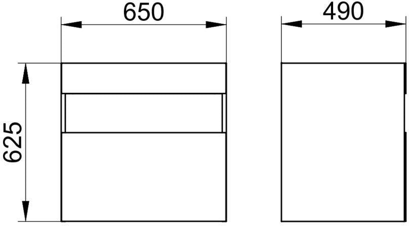 KEUCO STAGELINE Waschtischunterbau 650 mm mit Auszug in Cashmere für Einbauwaschtisch