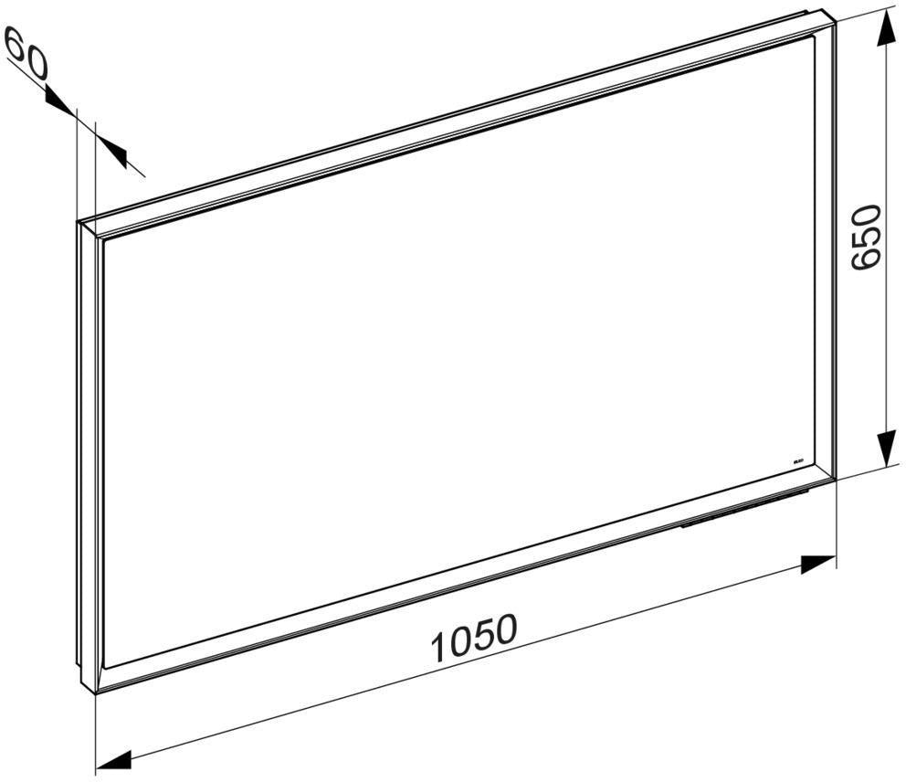 KEUCO Royal Lumos Lichtspiegel 700 x 650 mm, schwarz-eloxiert, LED-Beleuchtung