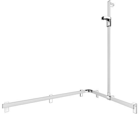 KEUCO AXESS Duschhandlauf 850 mm rechts mit Brausestange, silber-eloxiert