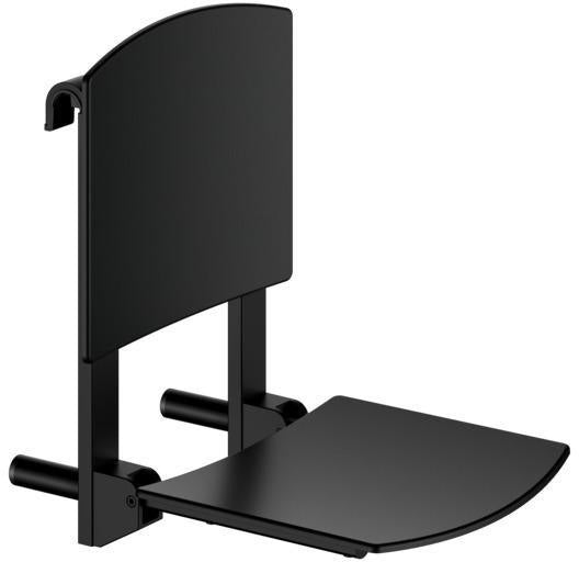 KEUCO Klappsitz zum Einhängen Care 35181 verchromt/schwarz – Wandmontage