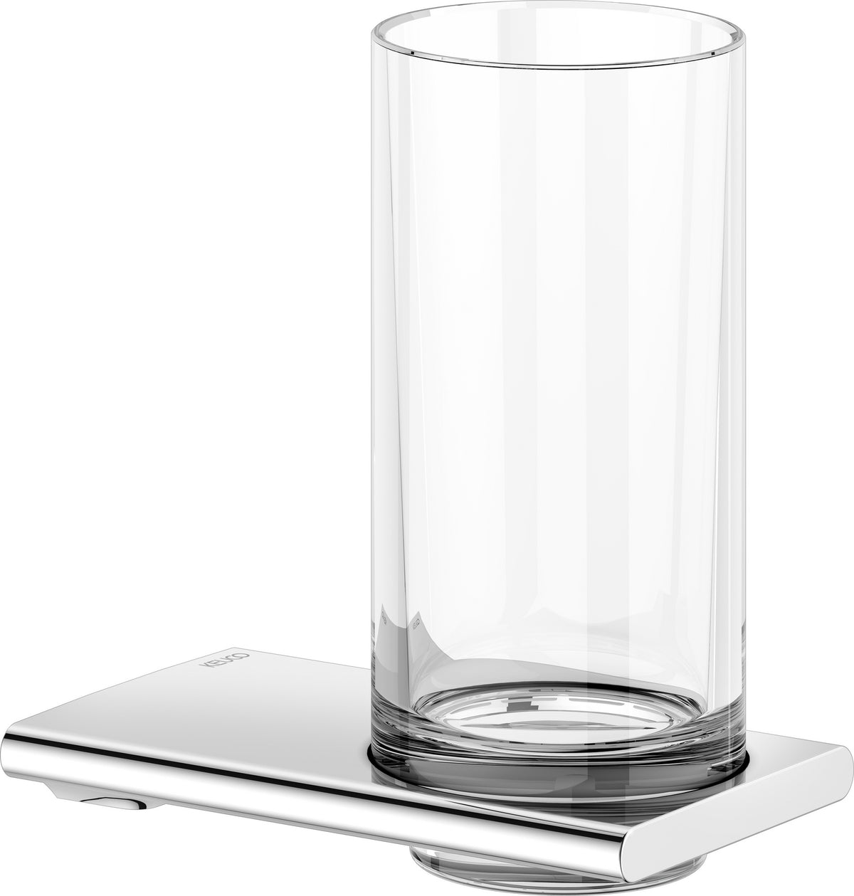 KEUCO Edition 400 Glashalter mit Echtkristall-Glas, verchromt – Wandmontage, softcube Design