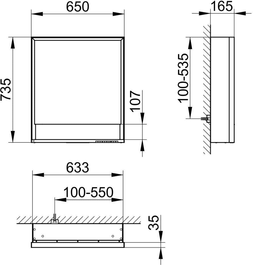 KEUCO Royal Lumos Spiegelschrank 650 mm, rechts, silber-eloxiert, LED-Beleuchtung