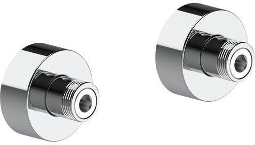 KEUCO S-Anschluss Set 59926, 60 mm, schwarz matt, mit integrierter Absperrung