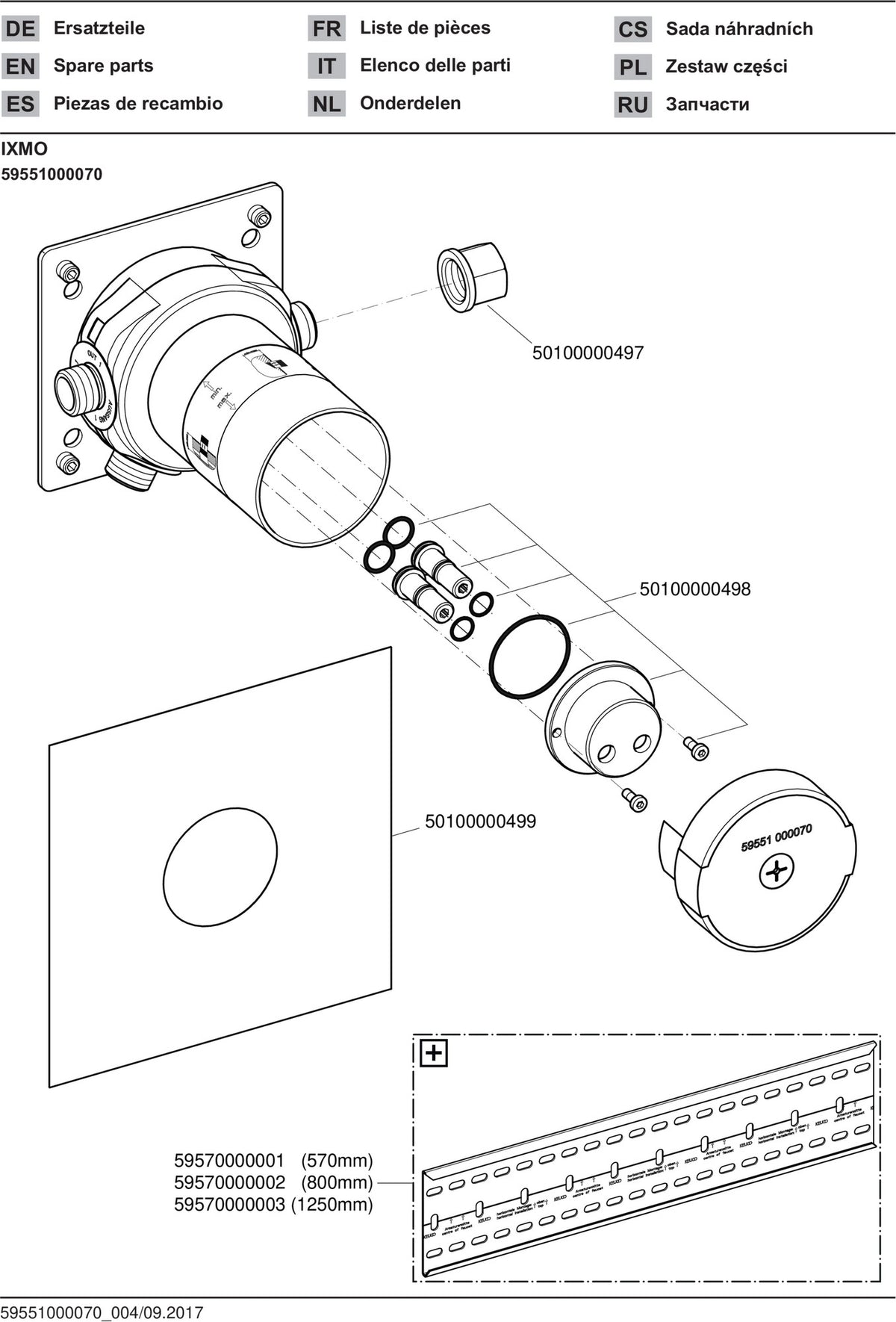 KEUCO IXMO Funktionseinheit 59551 für Einhebelmischer DN15 – mit Spüleinheit, G 1/2"