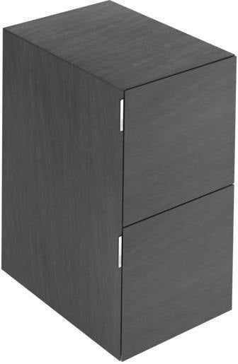KEUCO Edition 11 Art Sideboard 400 mm mit 2 Auszügen und Beleuchtung – Weiß / Glas Weiß