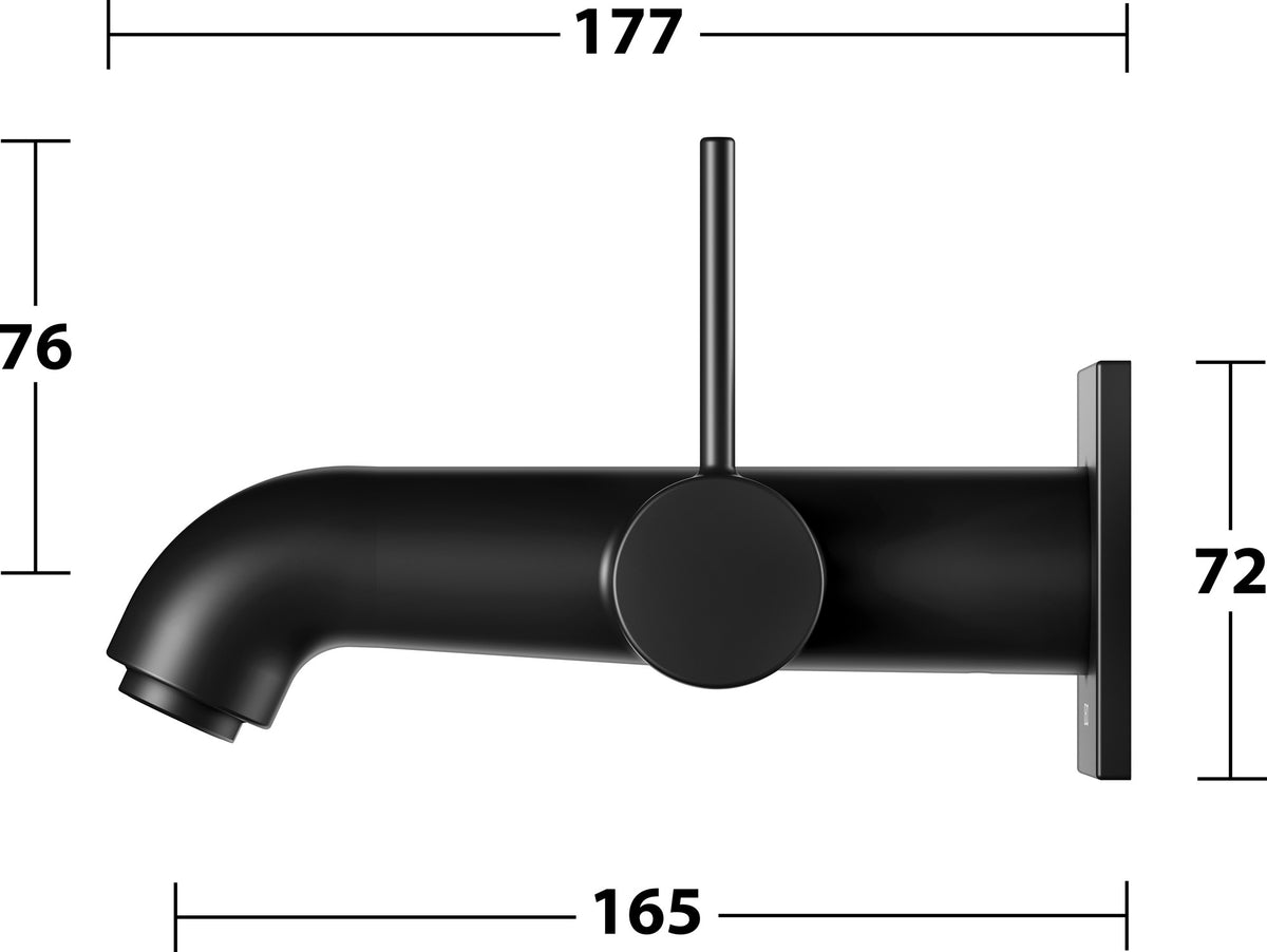 KEUCO IXMO Pure Einhebel-Waschtischmischer Unterputz, eckig, Ausladung 165 mm, schwarz matt