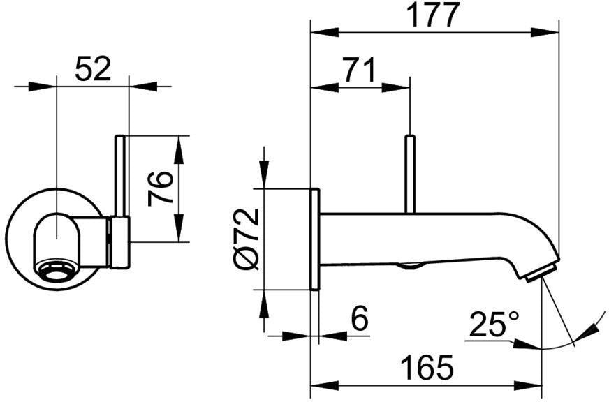 KEUCO IXMO Einhebel-Waschtischmischer Unterputz, rund, Ausladung 165 mm, schwarz matt