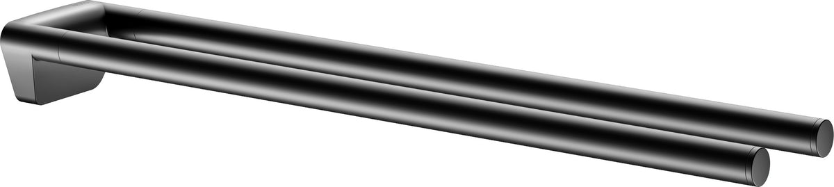 KEUCO REVA Handtuchhalter 450 mm schwarz matt – 2-armig, starr, Wandmontage