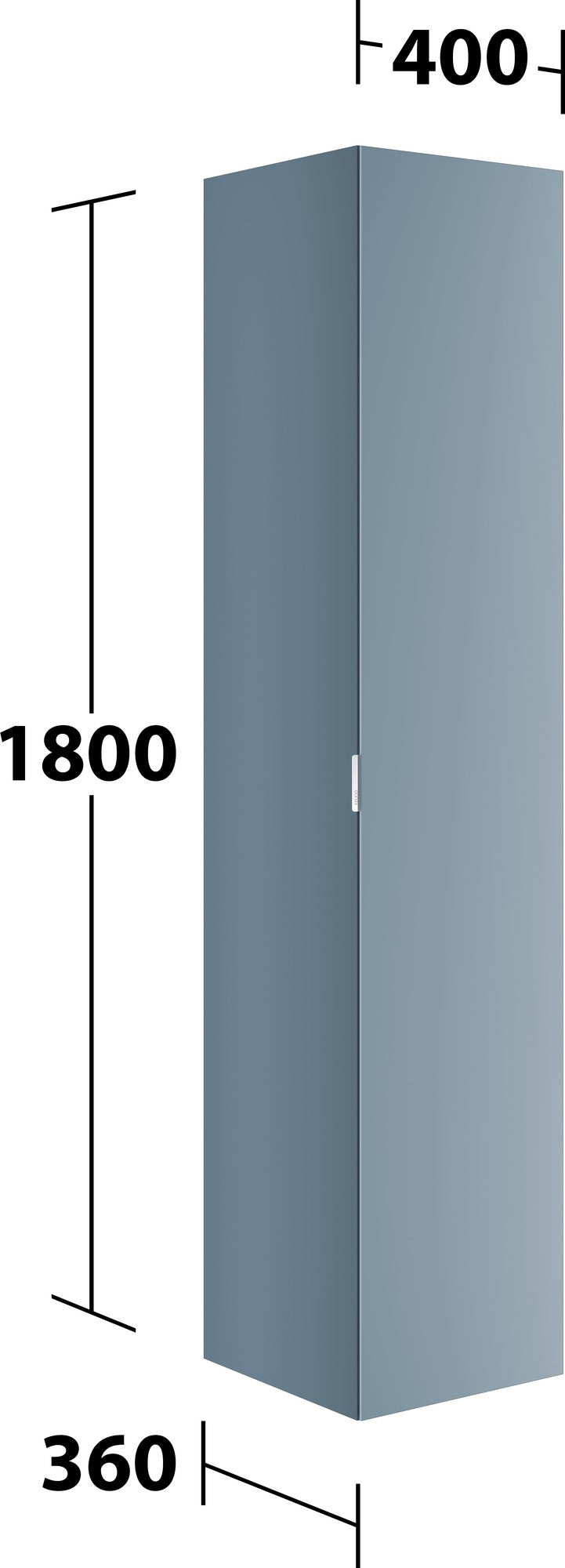 KEUCO Edition 11 Art Hochschrank 400 x 1800 x 360 mm, 1-türig, rechts, mit Steckdose, weiß