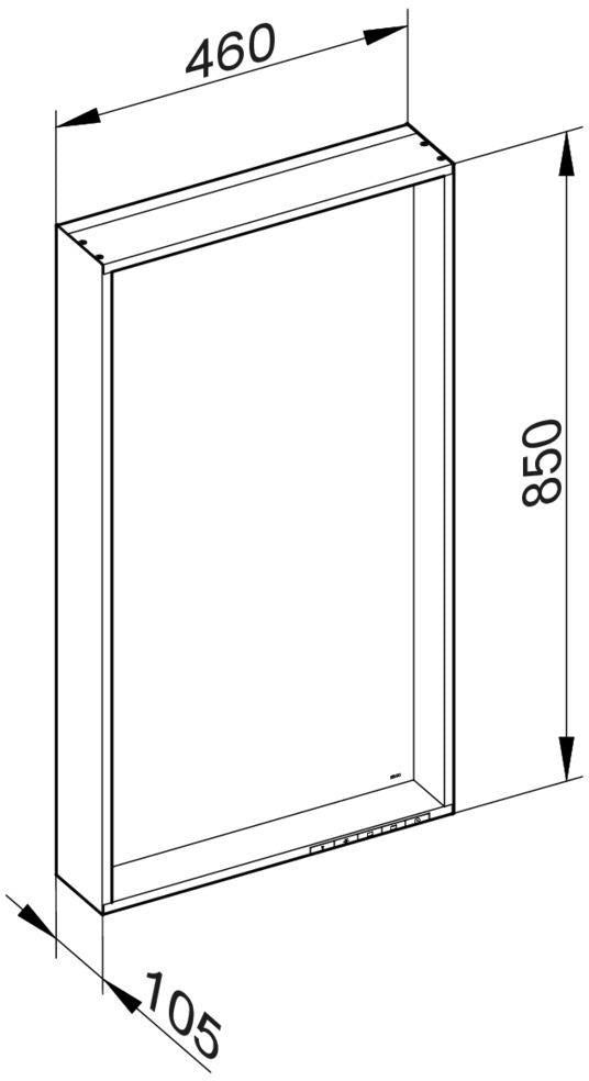 KEUCO Lichtspiegel Plan 07897 – LED-Spiegel mit Touch-Sensorik, 460 x 850 mm, silber-eloxiert