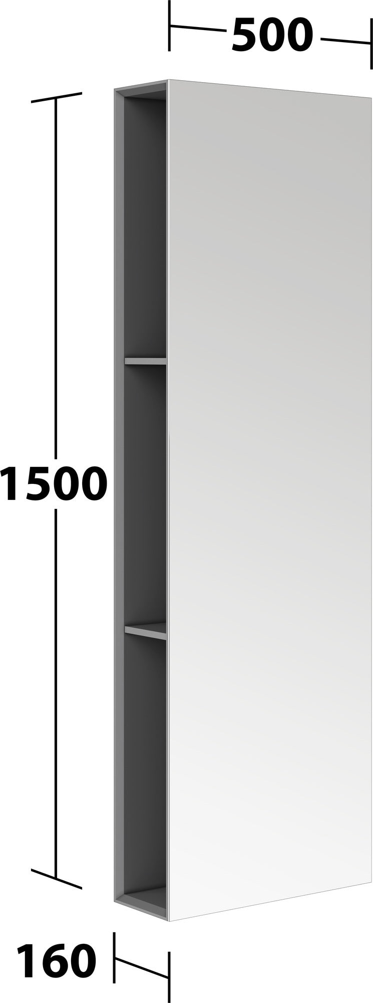 KEUCO Edition 11 Art Spiegelregal 500 x 1500 x 160 mm in Weiß – Stilvolle Badaufbewahrung