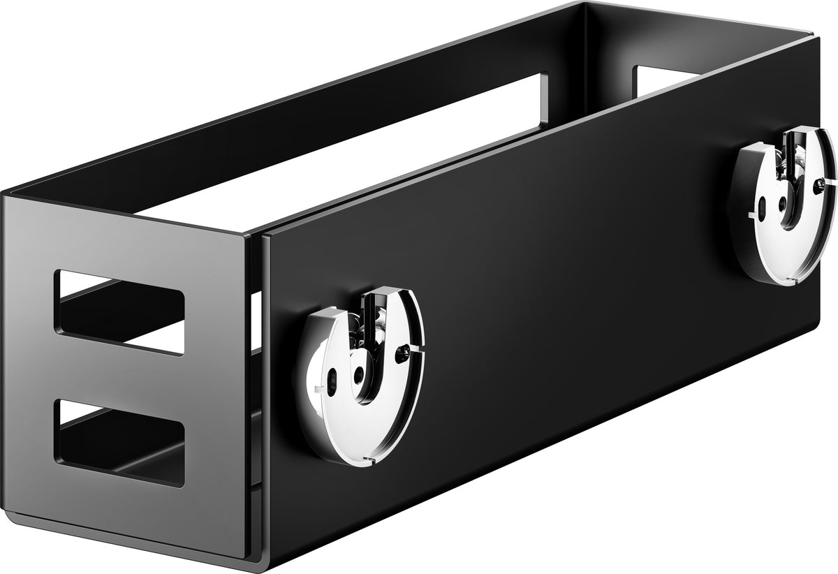 KEUCO Seifenkorb 24954, 320 x 93 x 90 mm, schwarz matt, Aluminium, mit Ablaufschlitzen