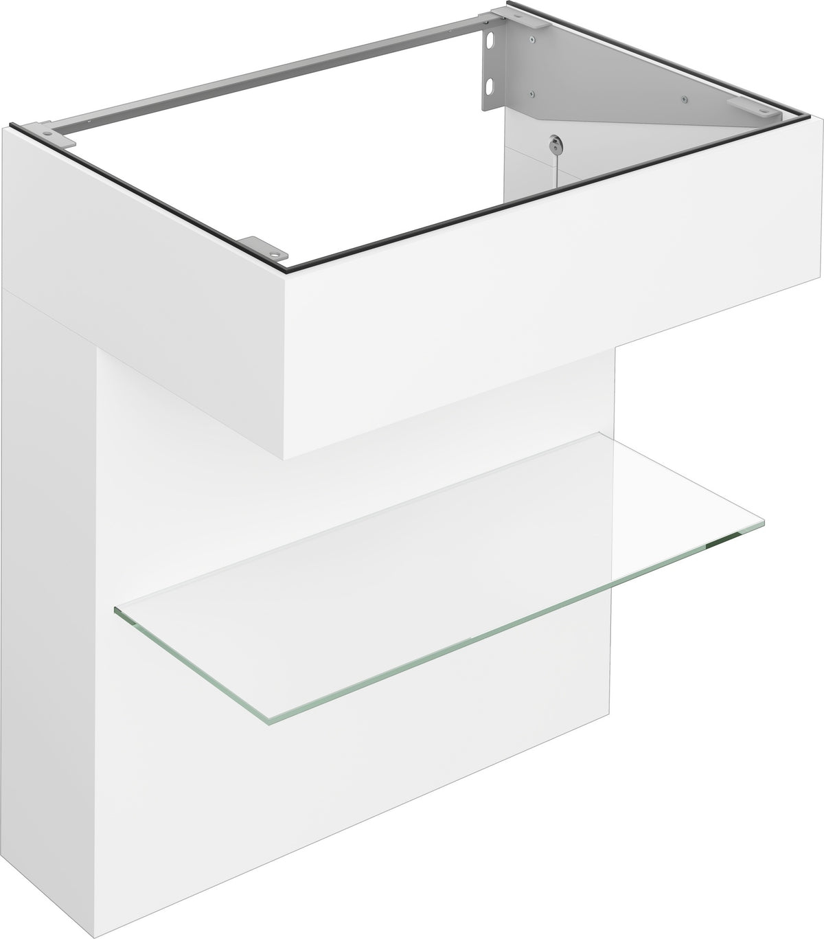 KEUCO Edition 11 Art Waschtischunterbau 800 mm mit Glasablage und Beleuchtung in Weiß