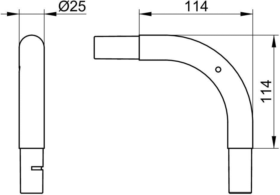 KEUCO Rohrbogen Plan 90 Grad verchromt für Viereck-Duschwannen – 25 mm Durchmesser