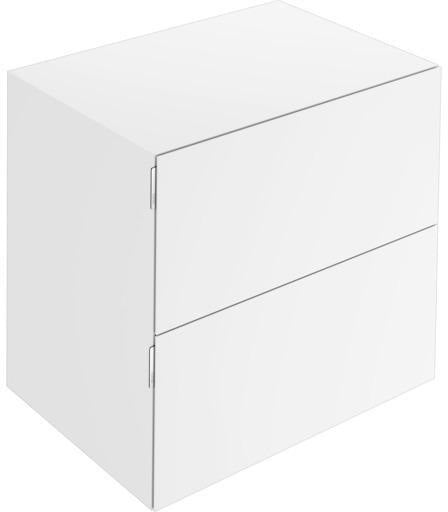 KEUCO Edition 11 Art Sideboard 400 mm mit 2 Auszügen und Beleuchtung – Weiß / Glas Weiß