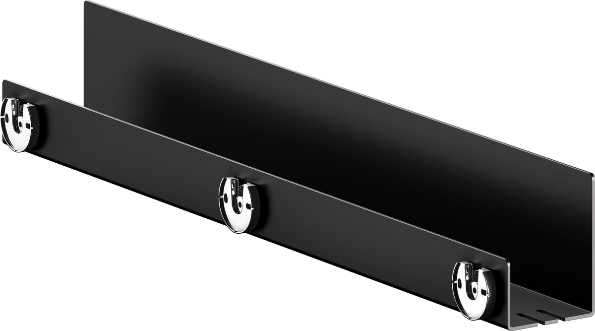 KEUCO Duschablage 24953 auf Maß – 400-600 x 120 x 90 mm, schwarz matt, Aluminium, mit Haken
