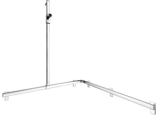 KEUCO AXESS Duschhandlauf 850 mm rechts mit Brausestange, silber-eloxiert