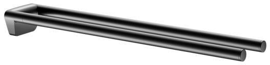 KEUCO REVA Handtuchhalter 450 mm schwarz matt – 2-armig, starr, Wandmontage