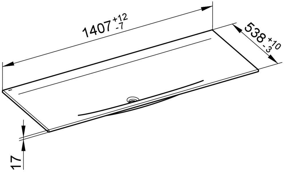 KEUCO Keramik-Waschtisch Edition 11 ohne Hahnlochbohrung, 1407 mm, weiß, CleanPlus