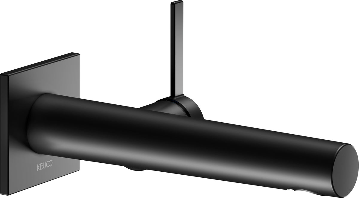KEUCO IXMO Pure Einhebel-Waschtischmischer Unterputz, eckig, Ausladung 165 mm, schwarz matt