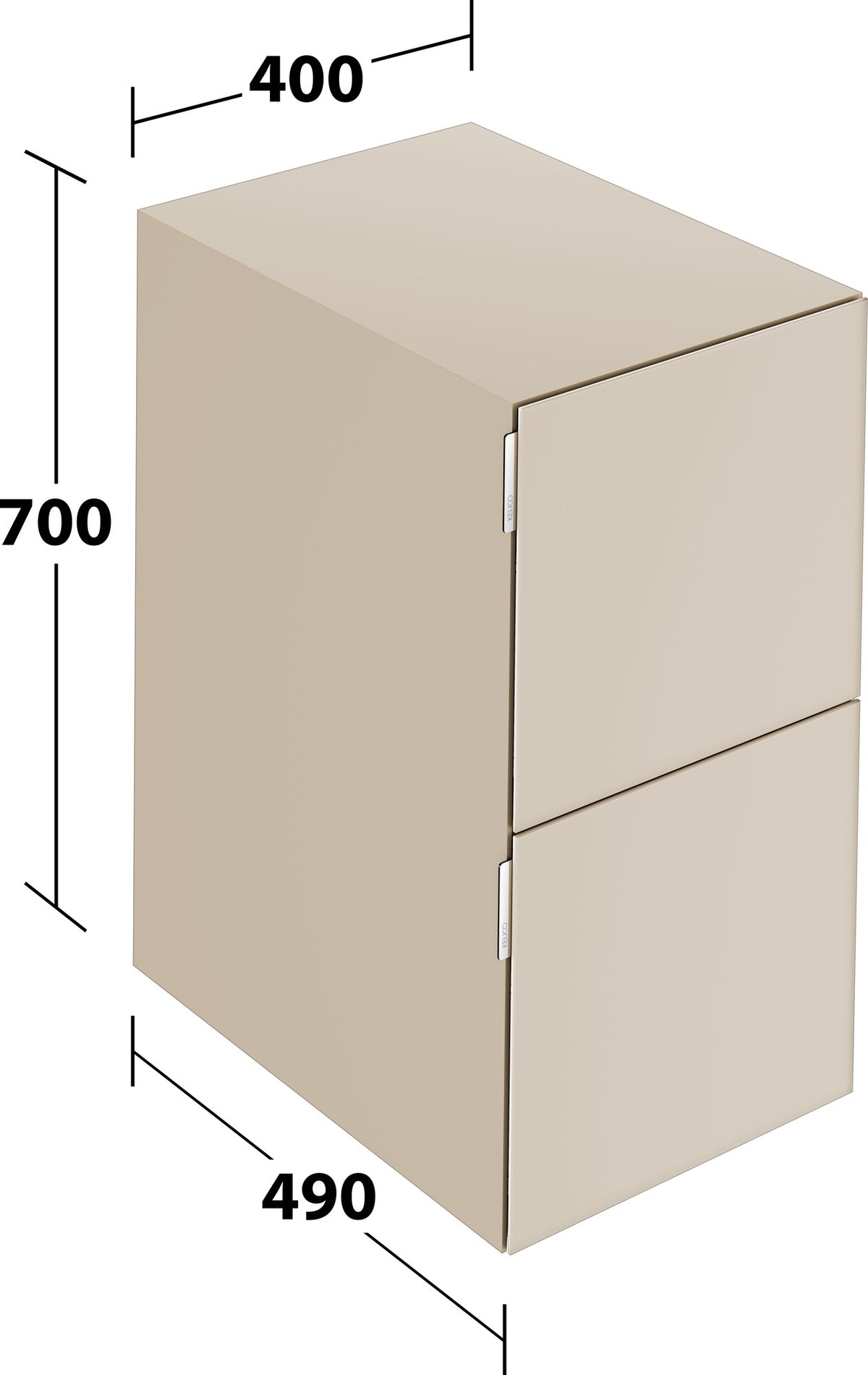 KEUCO Edition 11 Art Sideboard 400 mm mit 2 Auszügen und Beleuchtung – Weiß / Glas Weiß