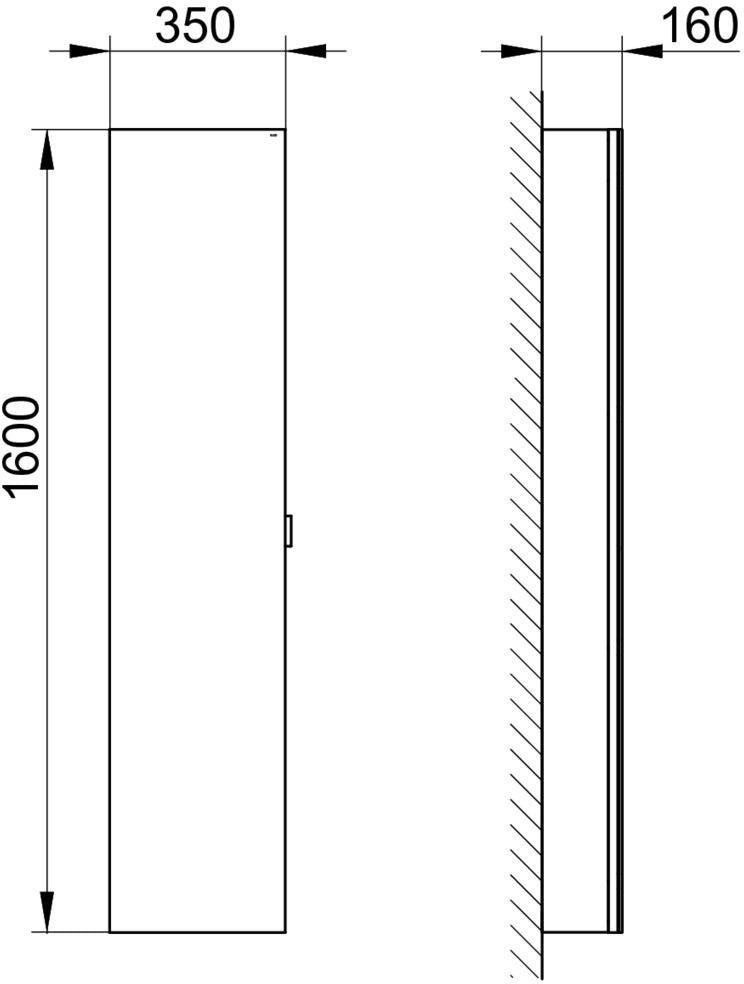 KEUCO Royal Modular 2.0 Spiegelschrank, 350 mm, silber-eloxiert, links, mit Dämpfung