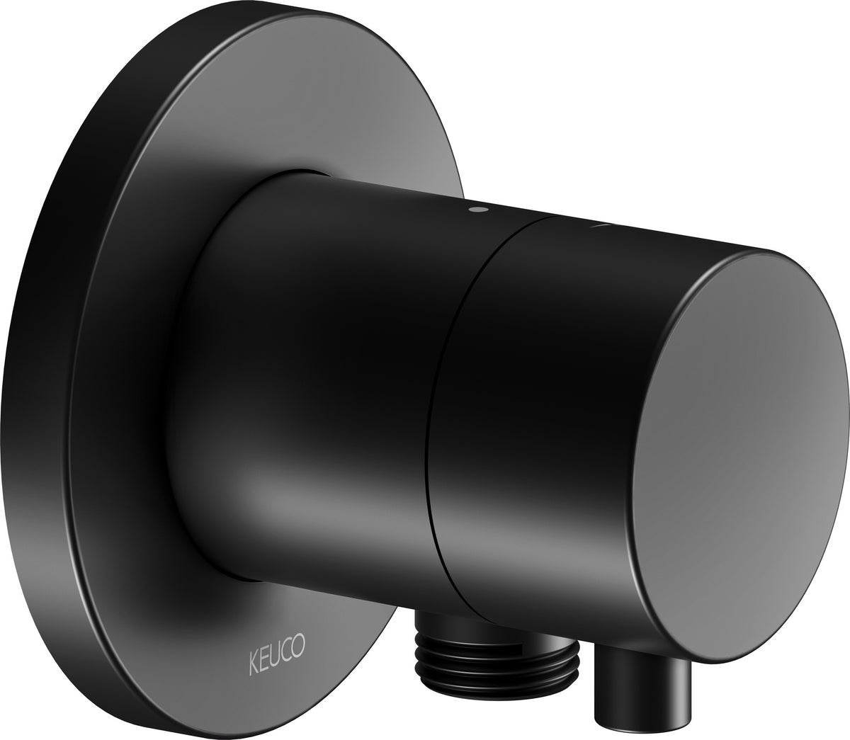 KEUCO IXMO Comfort Absperrventil UP DN15 mit Schlauchanschluss, rund schwarz matt