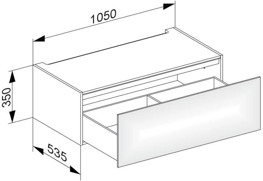 KEUCO Edition 11 Unterbauschrank 1050 mm anthrazit/Glas anthrazit mit Push-to-Open